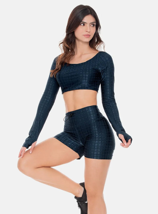 Set long sleeve top and short push up