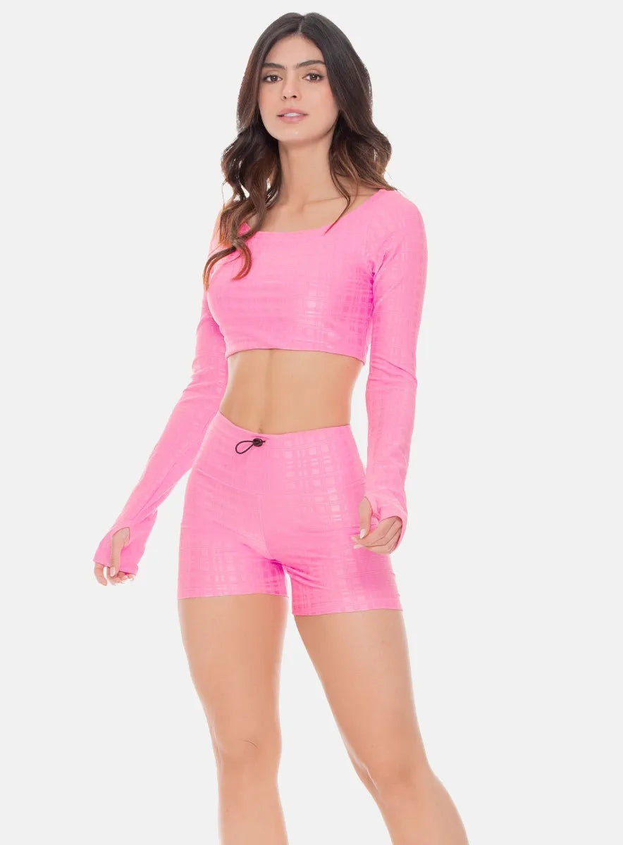 Set long sleeve top and short push up