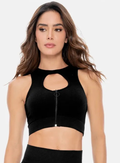 Black Top seamless with zipper