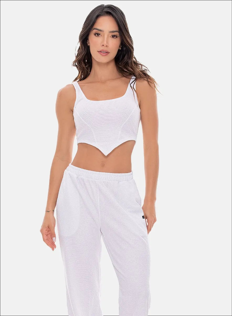 Set  White Jogger with top